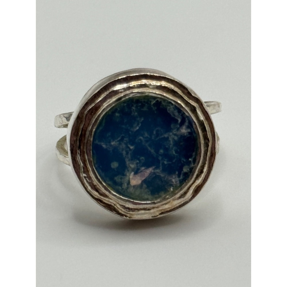 Luli Hamersztein Sterling Silver Roman Glass Ring Size 7 - Picture 6 of 15